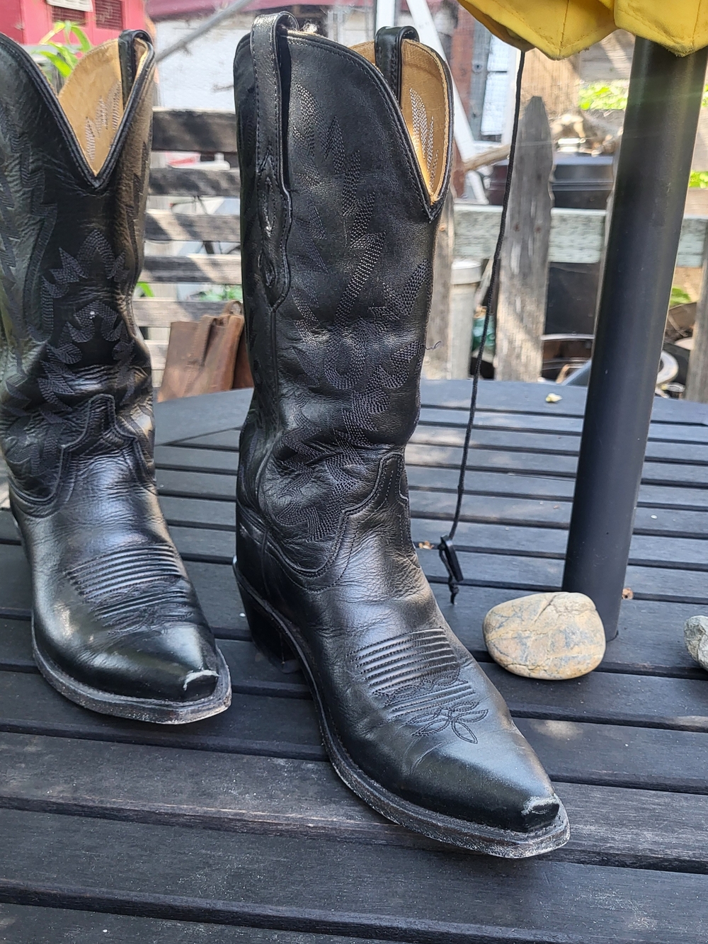 Old West Womens Leather Snip Toe Cowboy Boots, Size 7.5 To 8